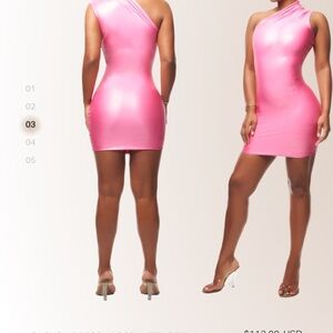 Elegant Pink One-Shoulder Dress